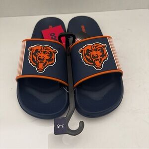 Chicago Bears Navy & Orange Slide Sandals - Team Logo Pool Slides